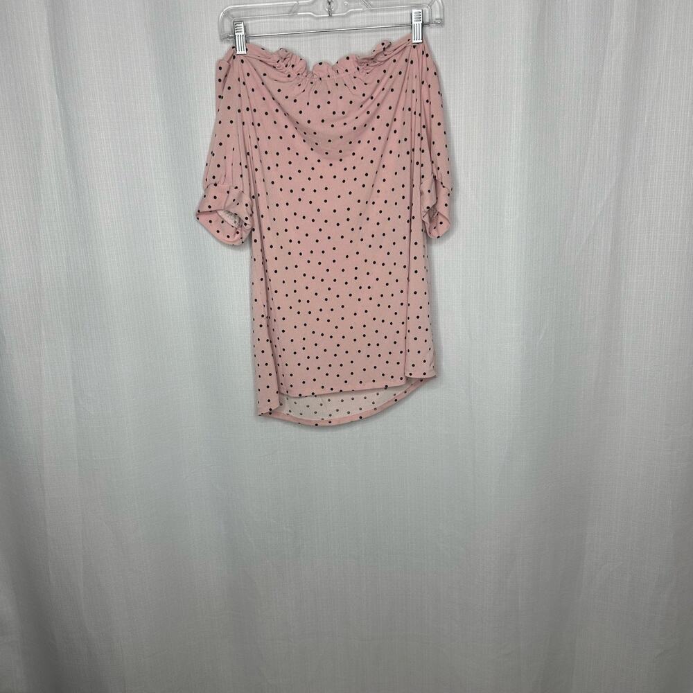 Adrianna Papell Blush Pink Ruffle Neck Top